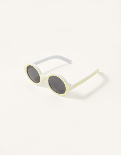 Baby Gingham Round Sunglasses, , large