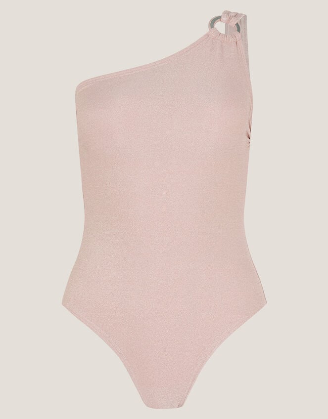 Kimi Glitter One-Shoulder Swimsuit, Gold (GOLD), large