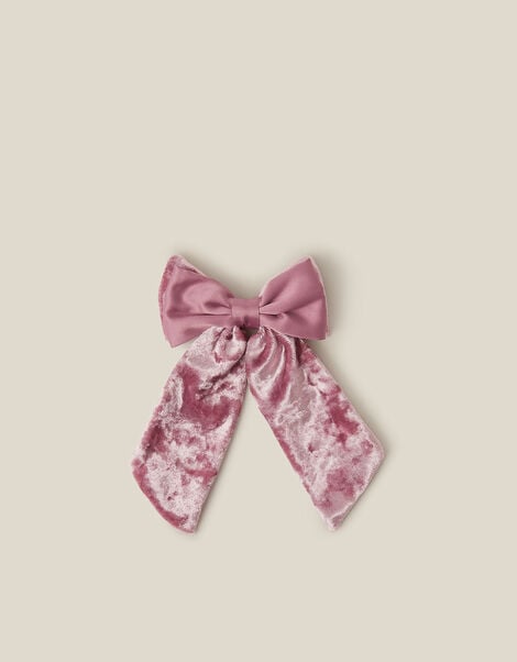 Velvet Mix Bow Hair Clip, , large