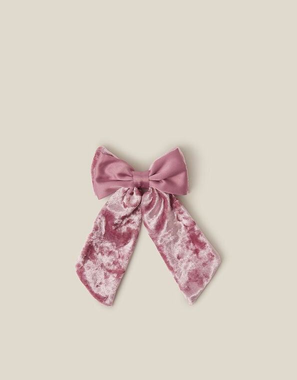 Velvet Mix Bow Hair Clip, , large