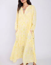 East Gracie Floral Maxi Smock Dress, Yellow (YELLOW), large