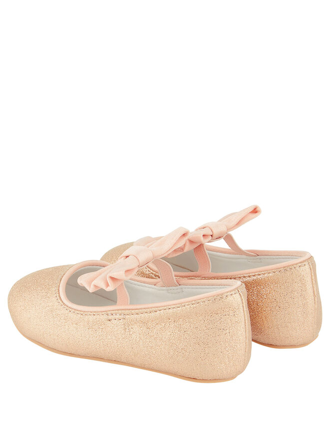 Baby Samira Gold Bow Walker Shoes, Gold (GOLD), large