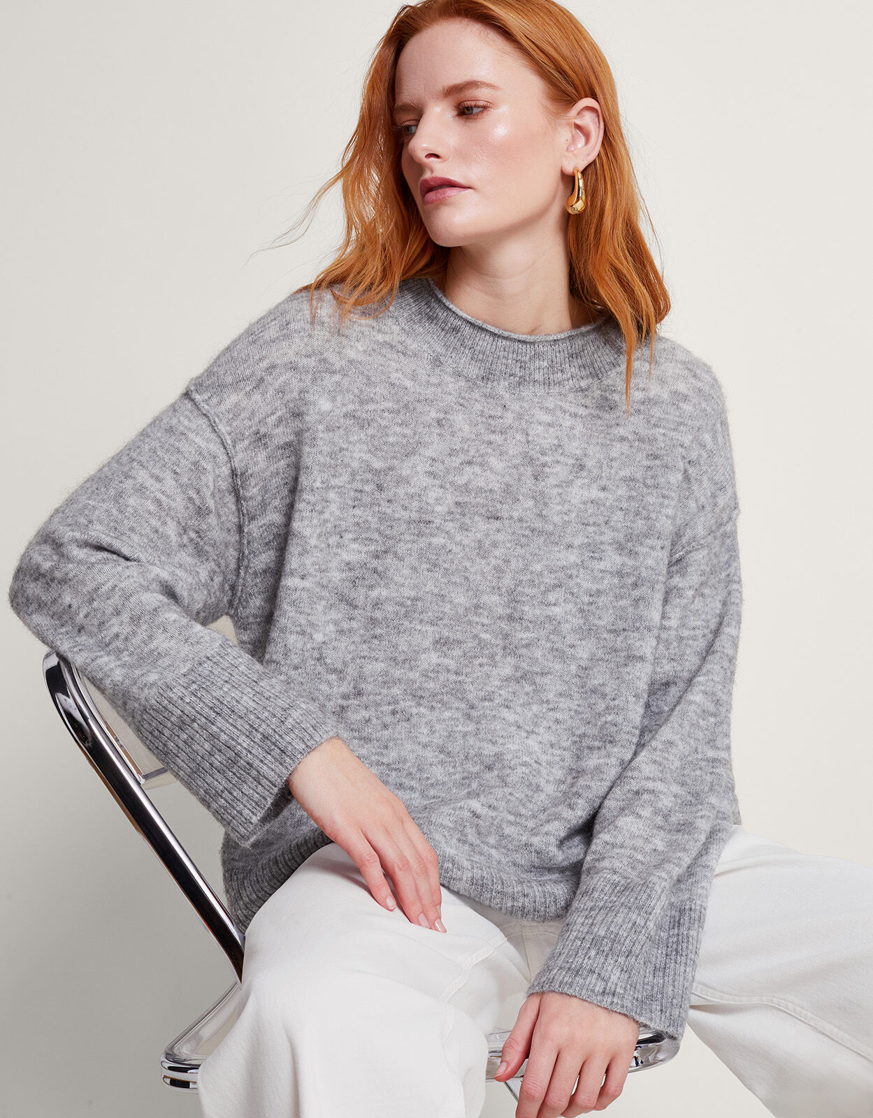 Mimi Mohair Jumper Grey Knitwear Monsoon Global