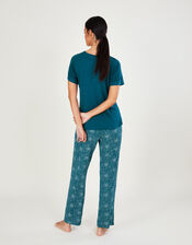 Star Placement Print Pyjama Set in LENZING™ ECOVERO™, Teal (TEAL), large