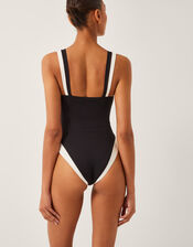Sabrina Two Tone Swimsuit, Black (BLACK), large
