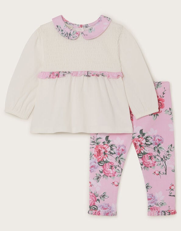 Newborn Floral Jersey Set, Pink (PINK), large