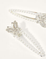 Pearly Papillon Hair Clip Twinset, , large