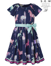 Effe Unicorn Dress in Recycled Polyester, Blue (NAVY), large