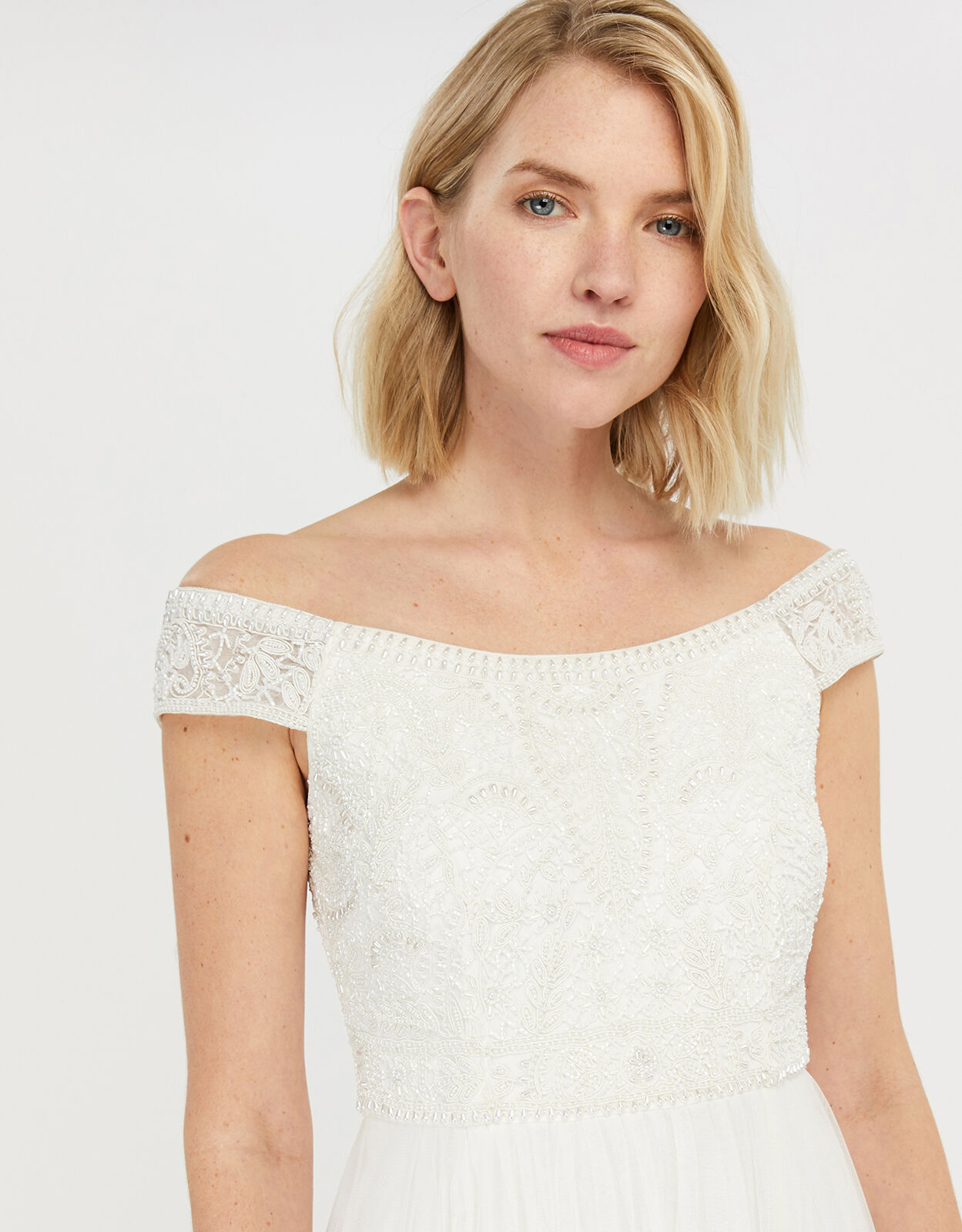 Monsoon bardot deals wedding dress