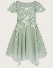 Amelia Embroidered Tulle Dress, Green (SAGE), large
