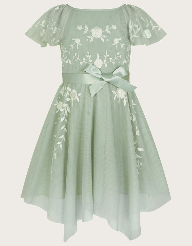 Amelia Embroidered Tulle Dress, Green (SAGE), large