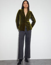 Vicky Velvet Jacket , Green (OLIVE), large