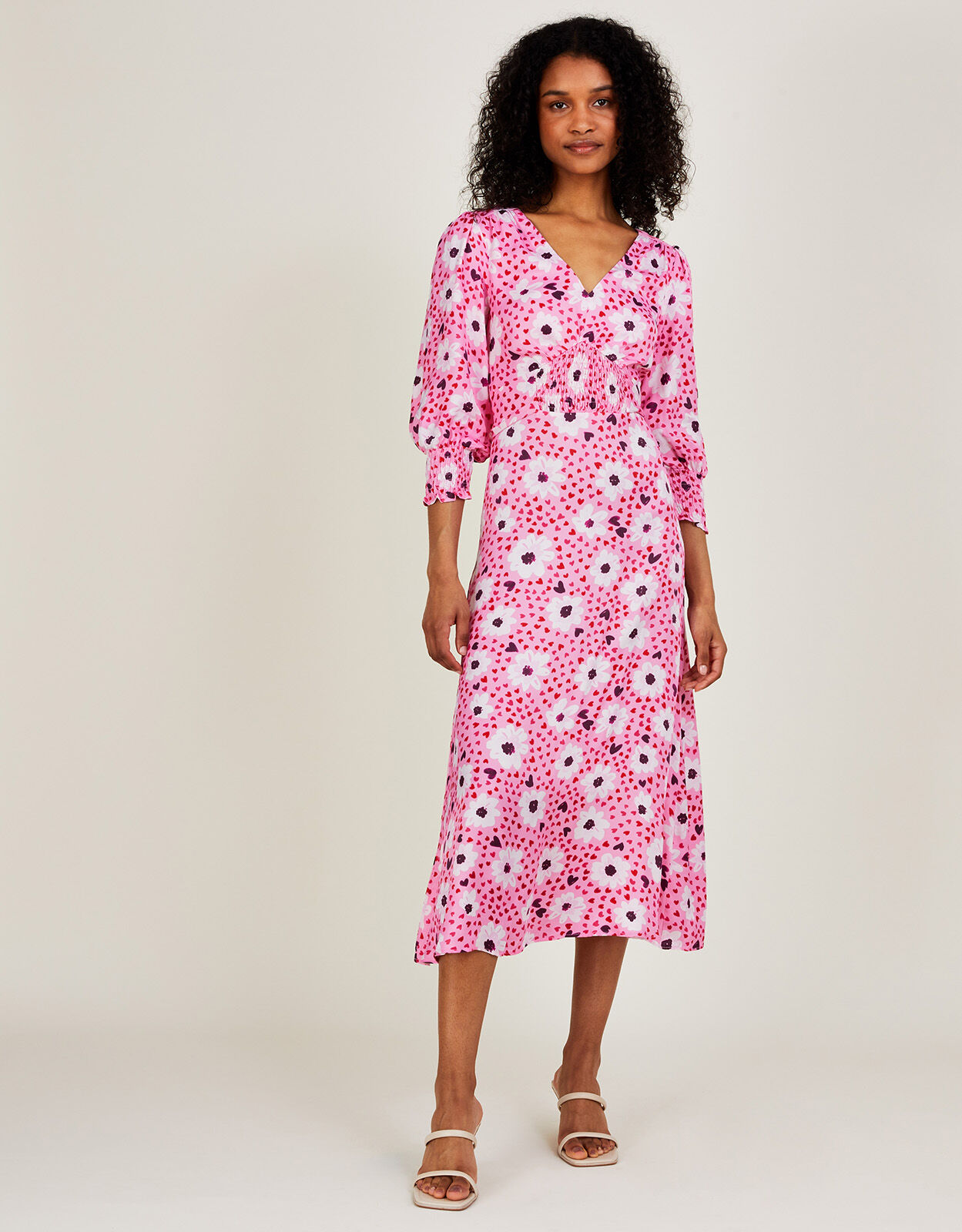 Daisy print midi dress sales
