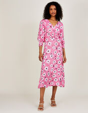 Daley Daisy Print Midi Dress, Pink (PINK), large
