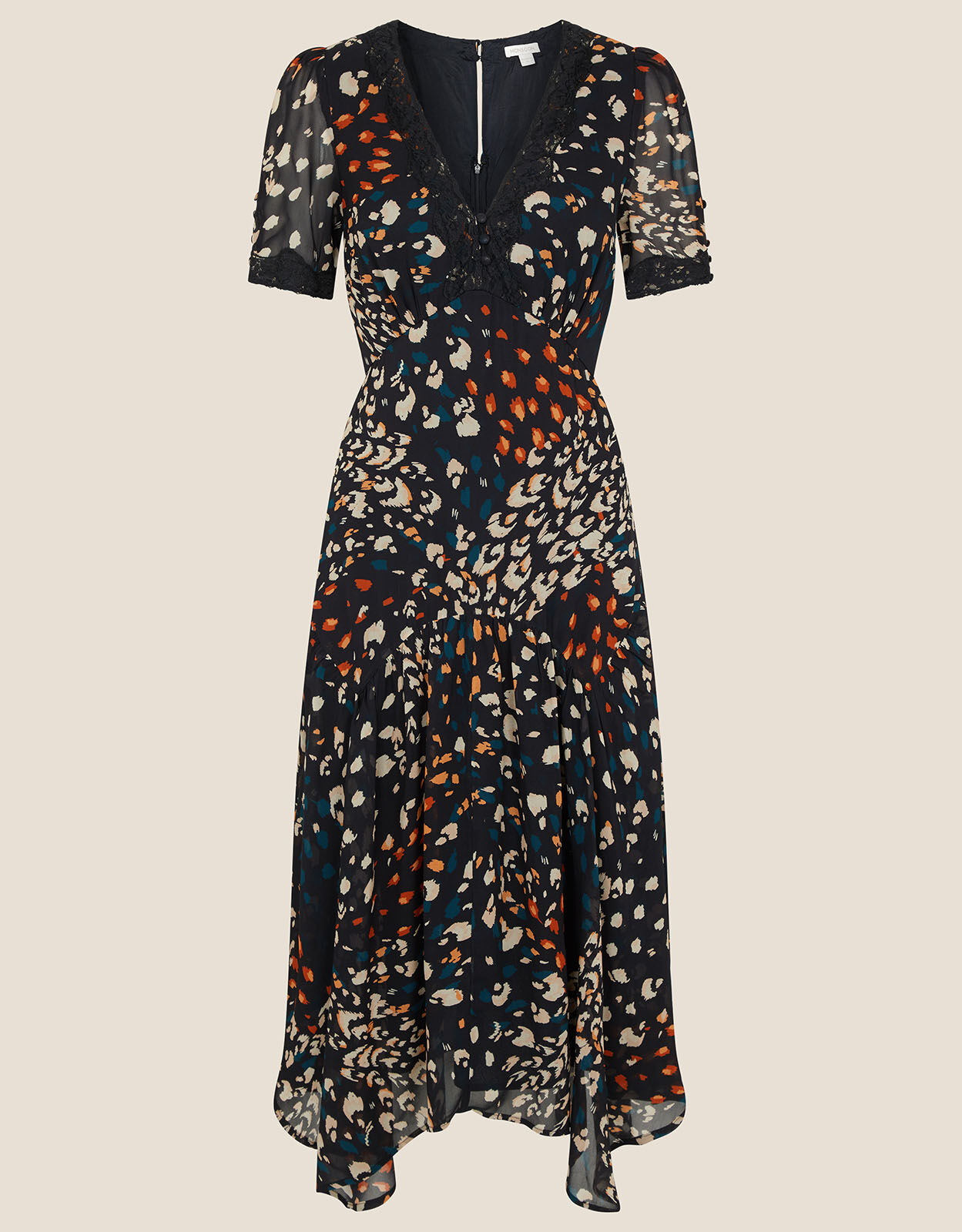 Hazel print outlet hanky hem dress