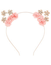 Shimmer Flower Cat Ears Headband , , large