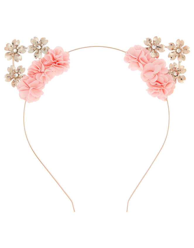 Shimmer Flower Cat Ears Headband , , large