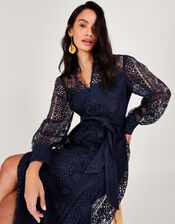 Gabriella Lace Shirt Dress, Blue (NAVY), large