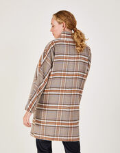 Charlee Checked Poncho Coat with Recycled Polyester, Camel (CAMEL), large