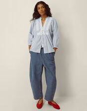 Callie Stripe Blouse, Blue (BLUE), large