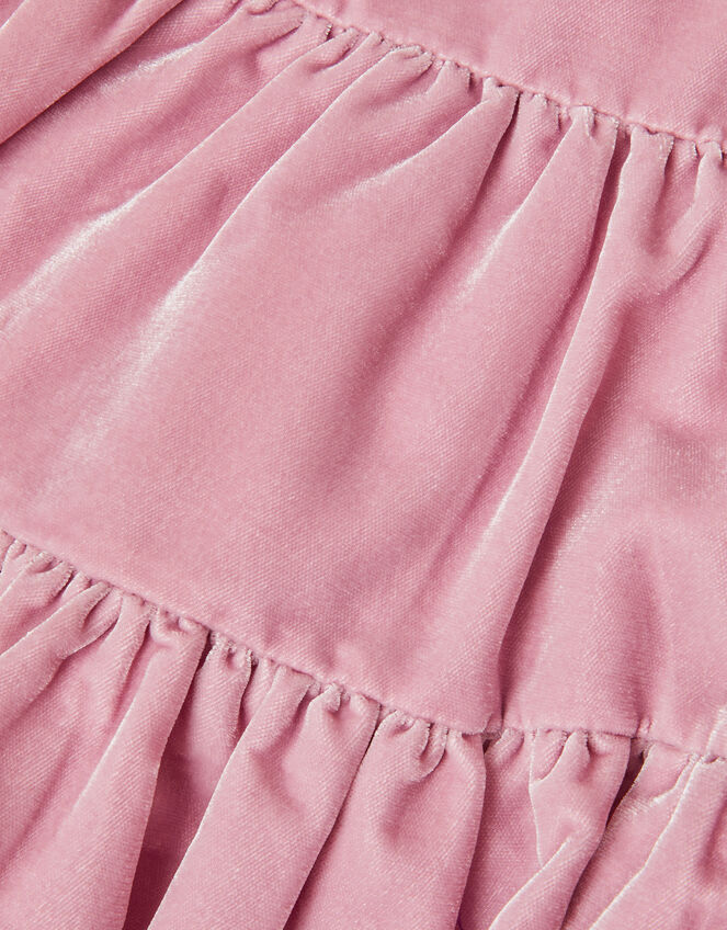 Baby Leila Corsage Velvet Party Dress, Pink (PINK), large