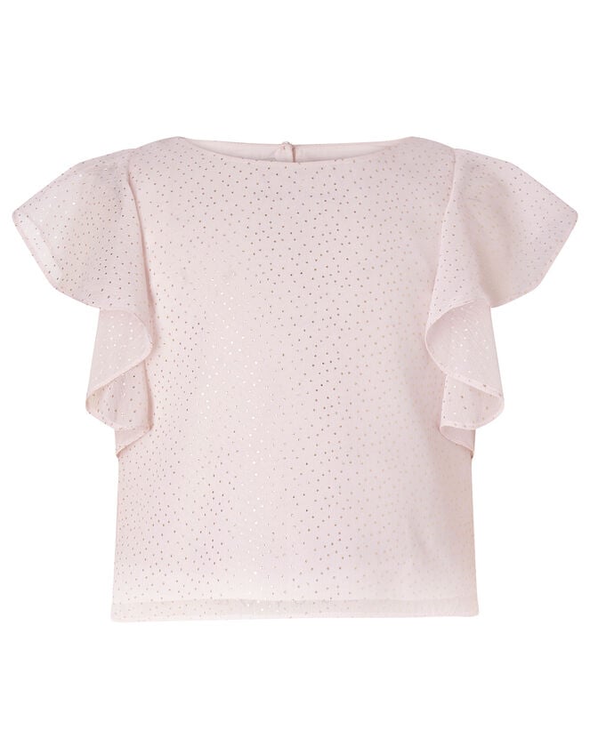 Metallic Top and Tiered Skirt Set, Pink (PINK), large