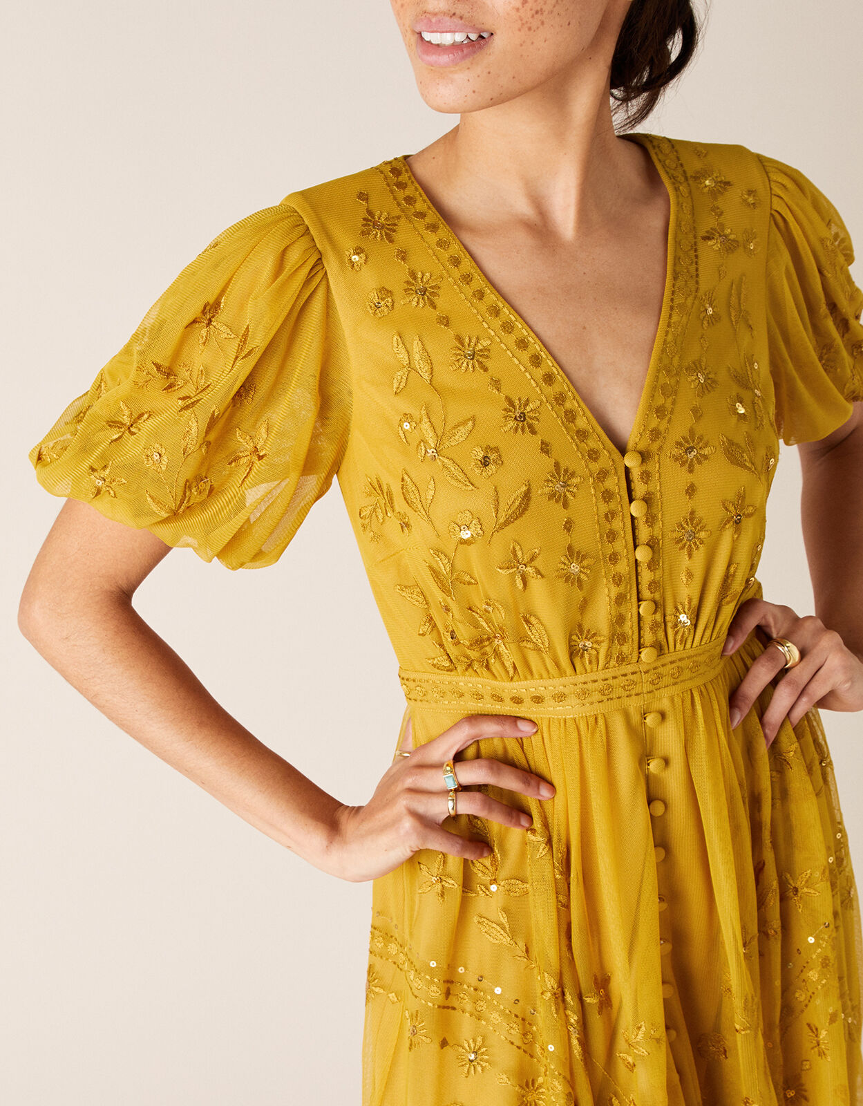 Monsoon yellow discount dress