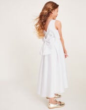 Sabrina Oversized Bow Communion Dress, White (WHITE), large