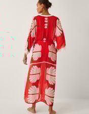 Nara Leaf Print Kaftan, Orange (RUST), large