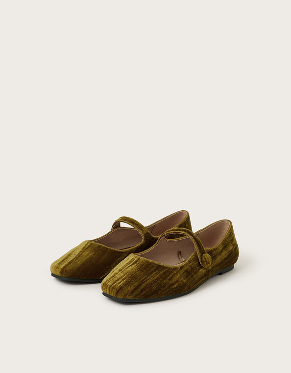 Esme Velvet Strappy Pumps, Green (OLIVE), large