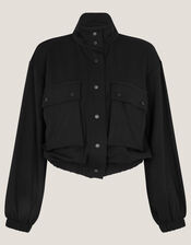 Jen Jersey Utility Jacket, Black (BLACK), large