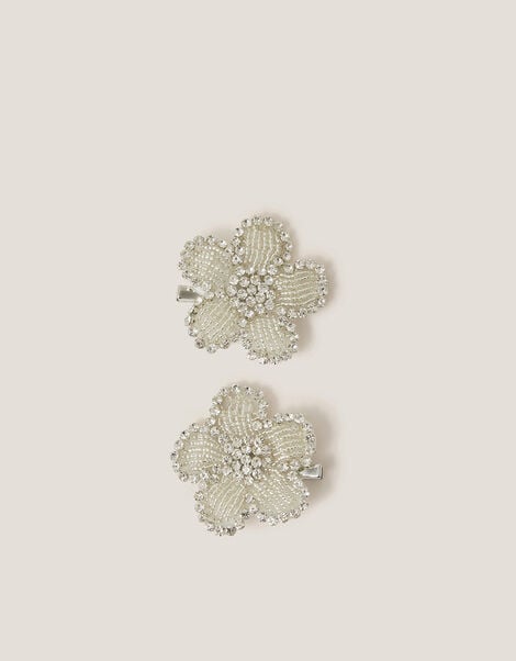 2-Pack Sparkle Flower Hair Clips, , large