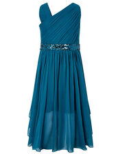 Abigail Sequin One-Shoulder Prom Dress, Teal (TEAL), large