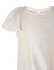 Gold Shimmer Frill T-shirt, Gold (GOLD), large