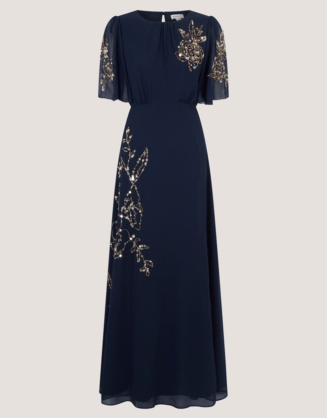 Skyler Floral Embellished Maxi Dress, Blue (NAVY), large