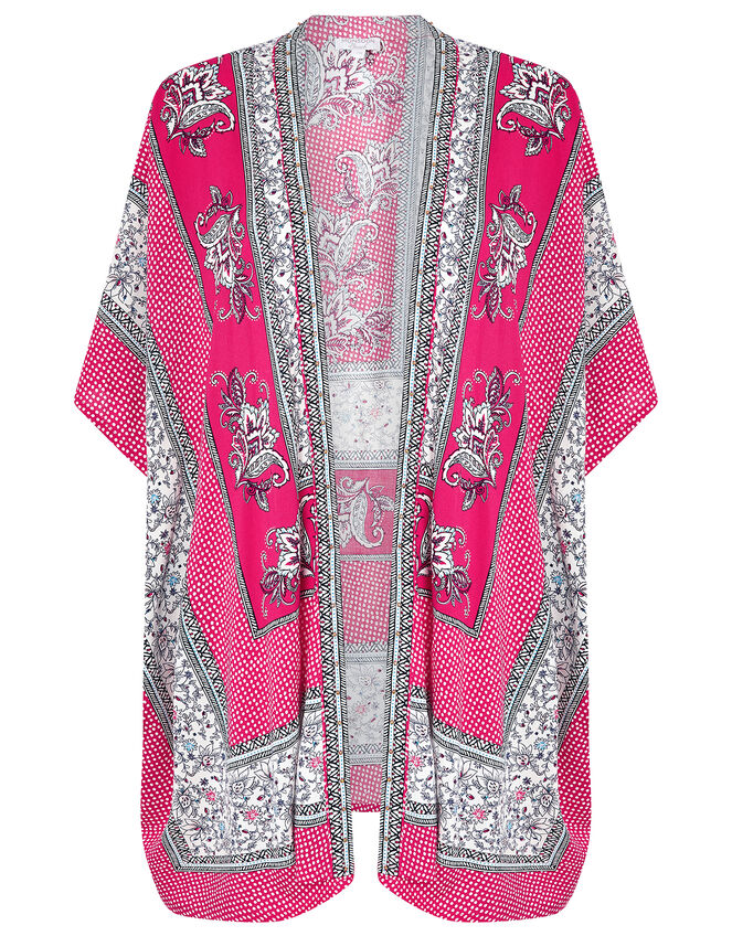 Christa Printed Kimono in LENZING™ ECOVERO™, Pink (PINK), large