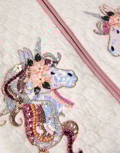 Unicorn Embellished Quilted Jacket, Ivory (IVORY), large