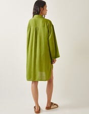 Esme Beach Shirt Dress, Green (GREEN), large