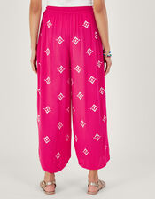 Embroidered Motif Wide Trousers, Pink (PINK), large
