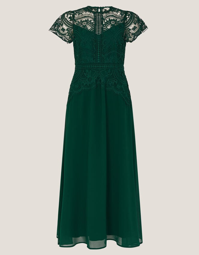 Monica Lace Midi Bridesmaid Dress, Green (GREEN), large