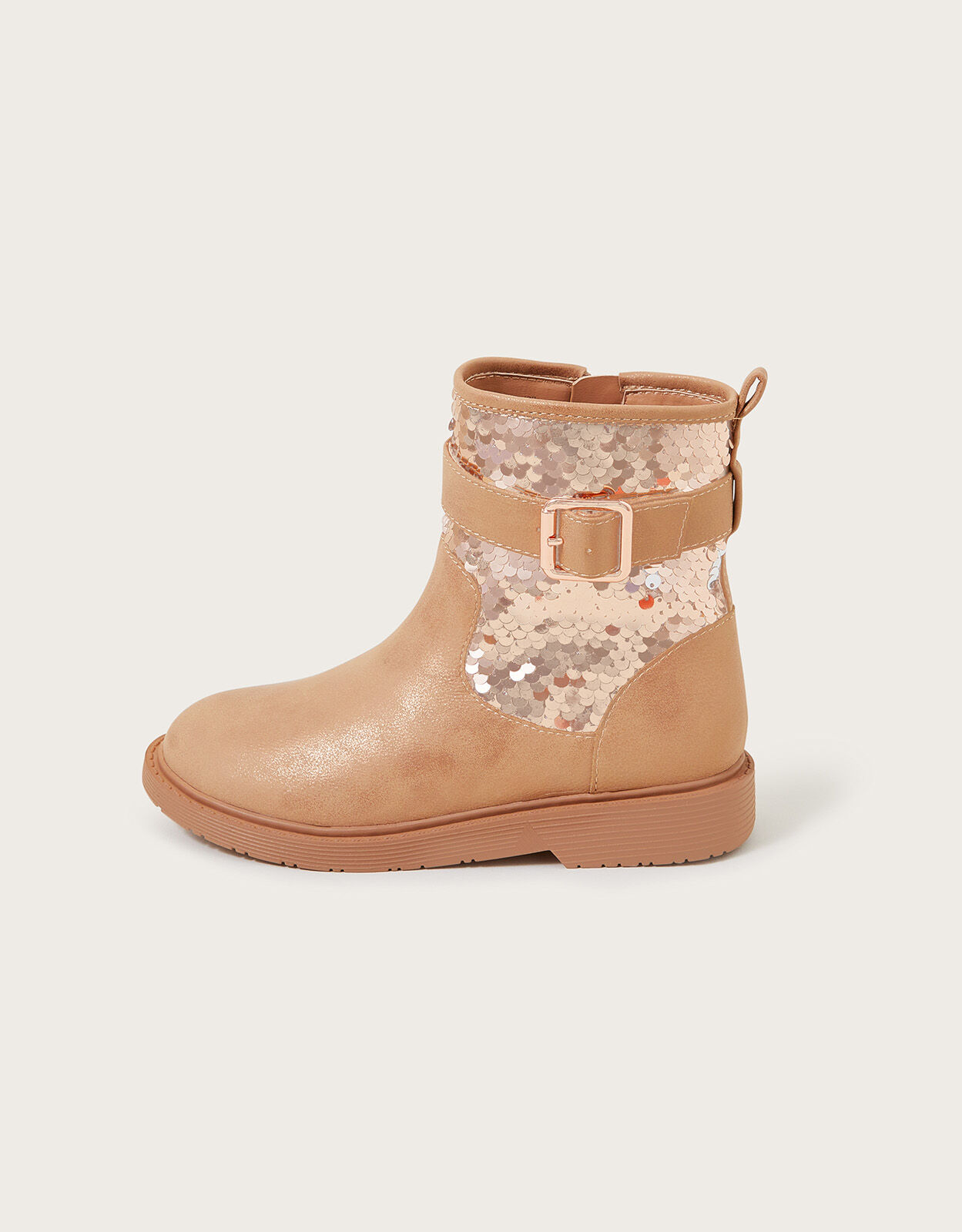 Goldie Reversible Sequin Boots Gold