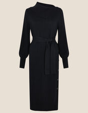Plain Popper Side Dress, Black (BLACK), large