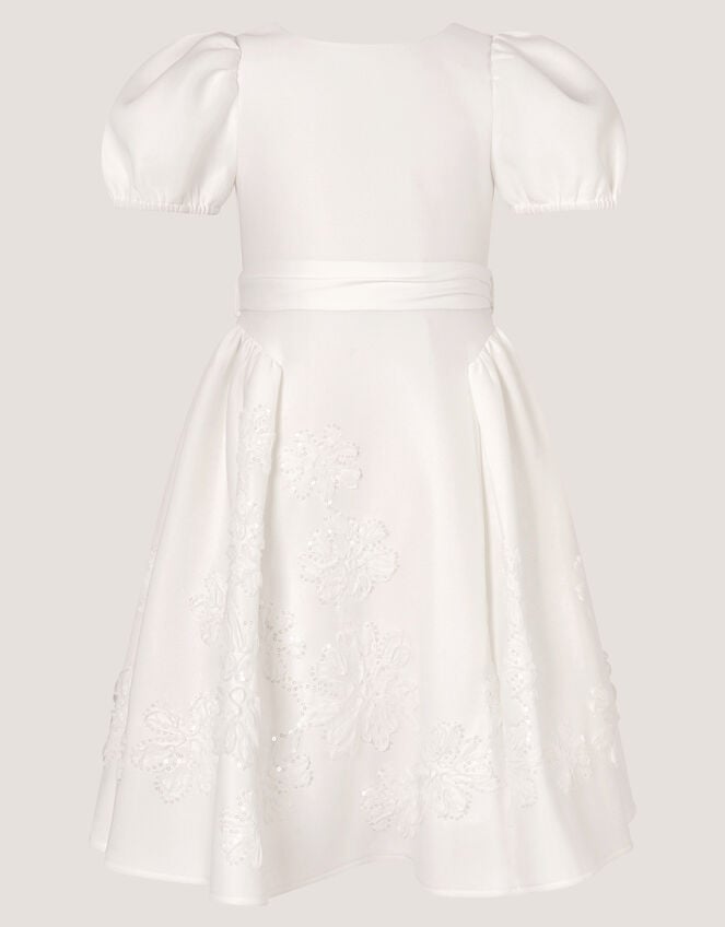 Josie Embellished Puff Sleeve Party Dress, Ivory (IVORY), large