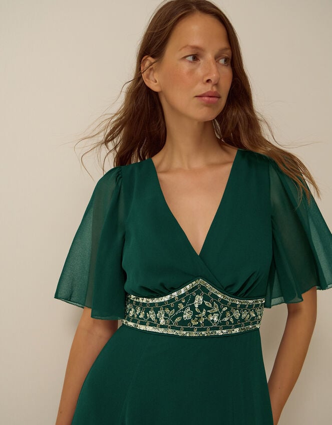Sienna Embellished Maxi Dress, Green (DARK GREEN), large