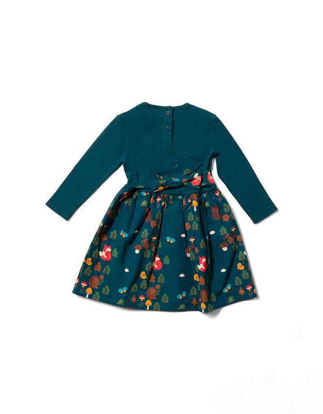 Little Green Radicals Forest Long Sleeve Dress, Green (GREEN), large