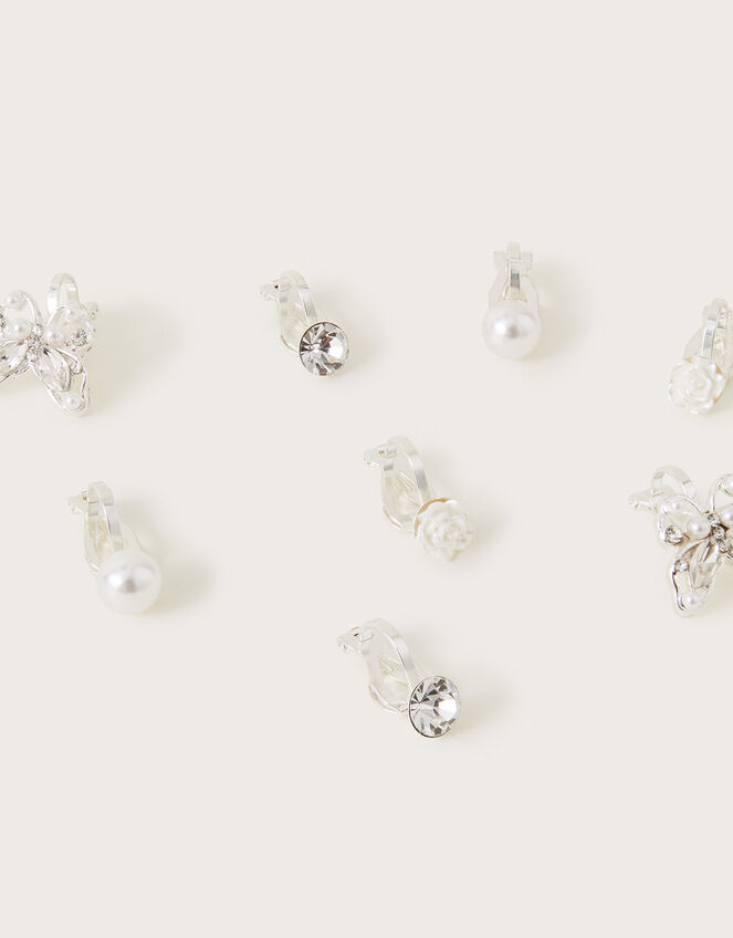 Bridesmaid Clip-On Earrings 4 Pack, , large