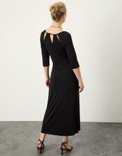 Plain Jersey Strappy Dress, Black (BLACK), large