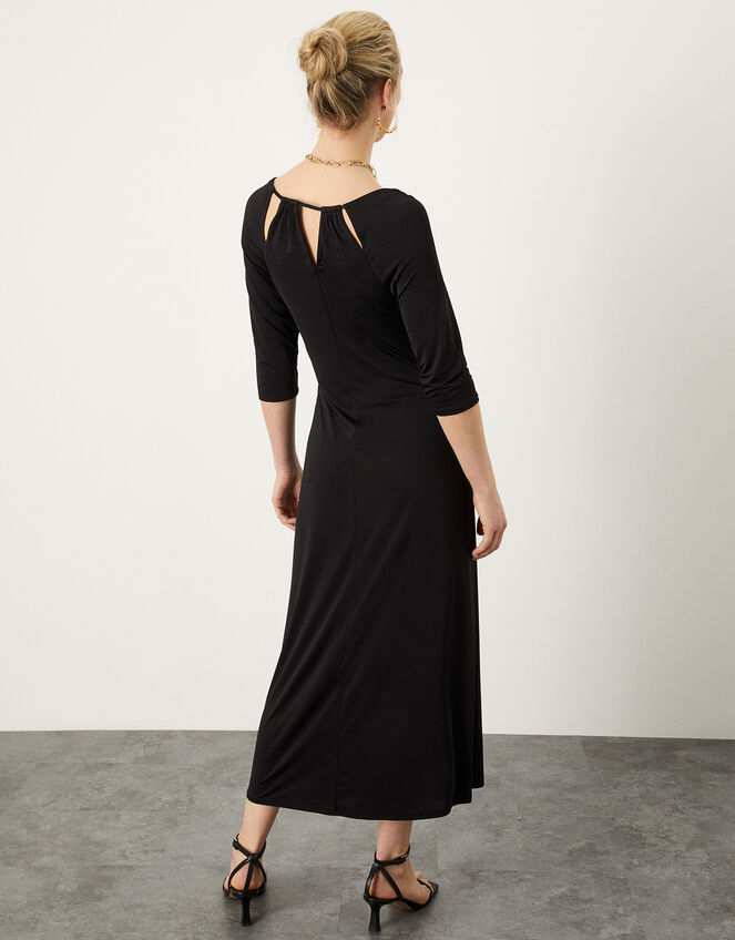 Plain Jersey Strappy Dress, Black (BLACK), large