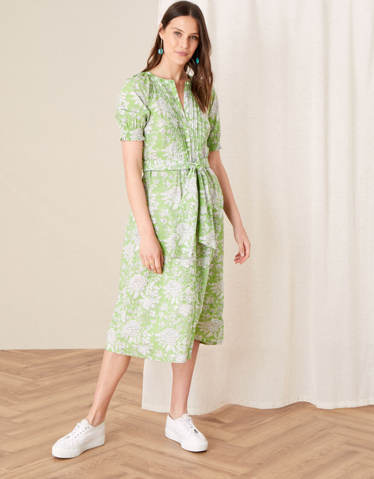 monsoon green floral dress