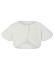 Baby Faux Fur Shrug, Ivory (IVORY), large